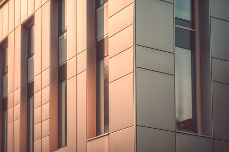 Modern architecture, detail of the facade of a modern office building.の素材