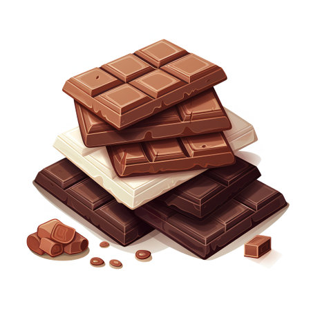 Chocolate bars isolated on white background. Realistic vector illustration.の素材