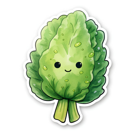 Cute vegetable character. Vector illustration isolated on a white background.の素材