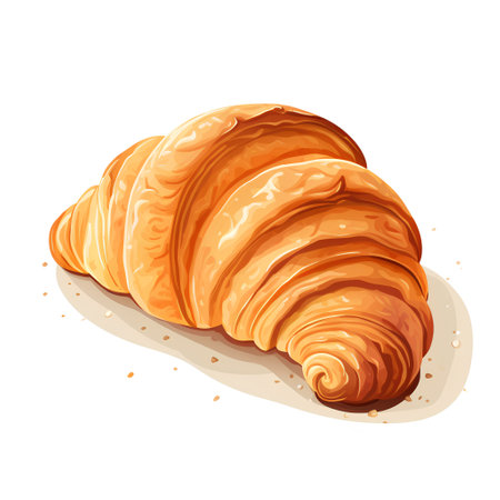 Croissant isolated on white background. Realistic vector illustration.の素材