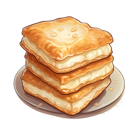 Illustration of Stack of Biscuits on a Plate. Vectorの素材