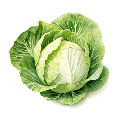 Cabbage isolated on white background. Vector illustration. Eps 10.の素材