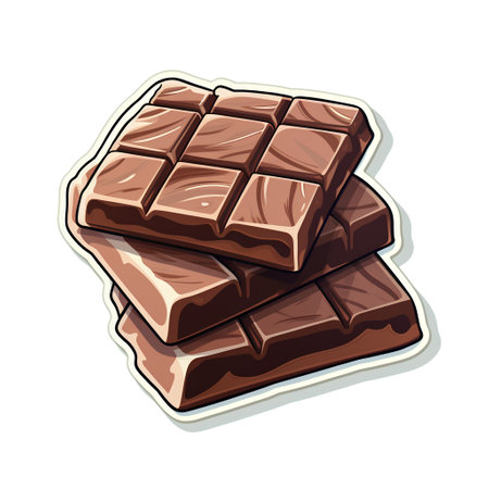Chocolate bar icon. Vector illustration of chocolate bar isolated on white background.の素材