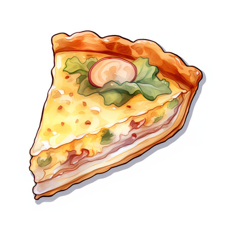 Piece of pizza on white background. Vector illustration. EPS 10の素材