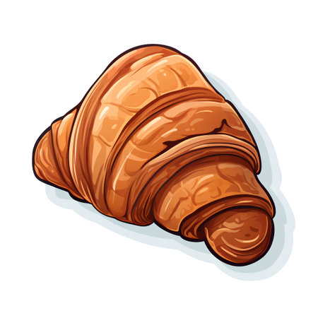 Croissant icon. Vector illustration of a croissant.の素材