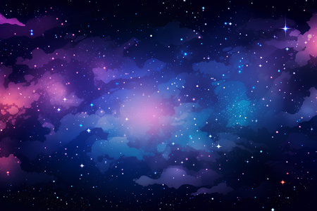 Cosmic space background with stars and nebula. Vector illustration.の素材