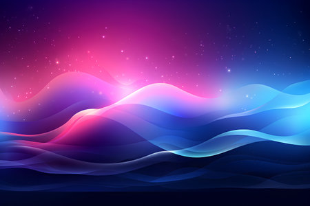 Abstract background with dynamic waves and stars. Vector illustration. Eps 10の素材