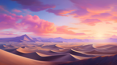Fantasy alien planet. Mountainous sand dune. 3D illustrationの素材