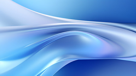 abstract blue background with smooth wavy silk or satin textureの素材