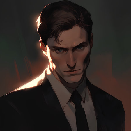 Portrait of a handsome young man in a suit and tie.の素材
