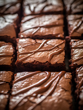 Homemade chocolate brownies. Selective focus. Toned.の素材