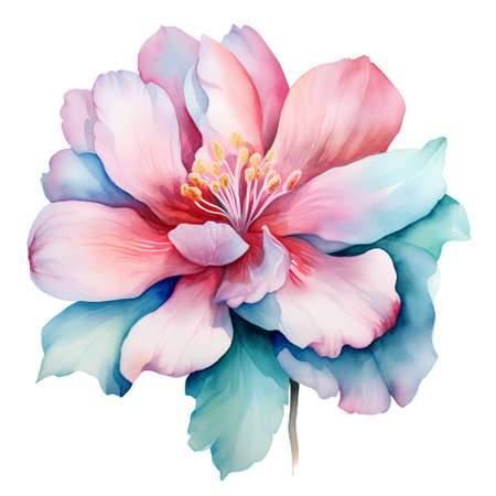 Beautiful vector image with nice watercolor hibiscus flowerの素材