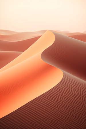 Sand dunes in the Sahara desert. 3d render illustration.の素材