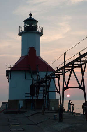 Lighthouse in Saint Joseph, Mi, USAの写真素材