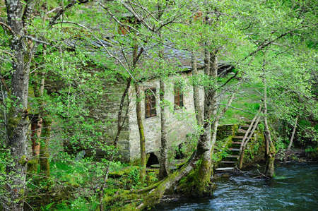 Old watermillの写真素材