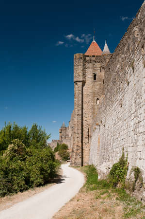 The ancient Citte of Carcassonne in Franceの写真素材