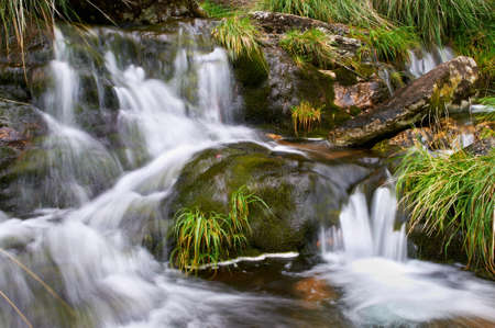 Cadarnoxo waterfall in Boiro, Pontevedra, Spainの写真素材