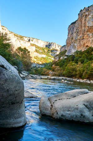 Foz del Lumbier is a small canyon created by the Irati River at Liedena, Navarra, Spainの写真素材