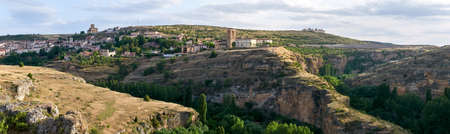 The historic town of Sepulveda (Segovia, Spain), over the Duraton River Canyon