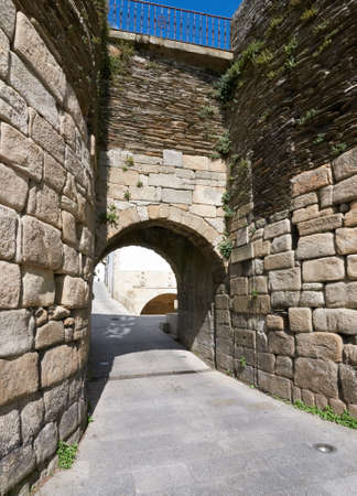 Gate in The Roman wall of Lugo in Galicia, Spainの写真素材
