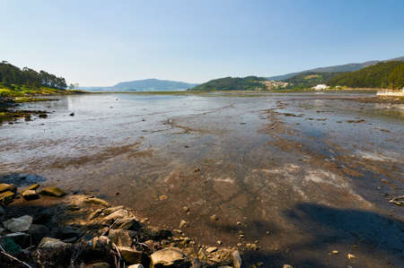 UllÃ³ salt flats, at the end of Vigo bay, Vilaboa Pontevedra, Spainの写真素材