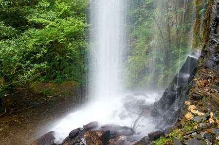 San Estevo deo Ermo waterfall is located in Barreiros, Lugo, Spainの写真素材
