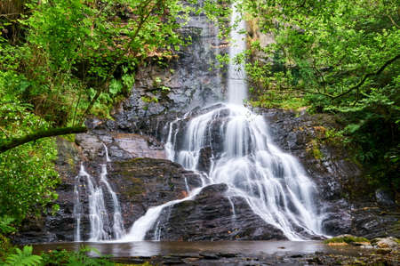 San Estevo deo Ermo waterfall is located in Barreiros, Lugo, Spainの写真素材