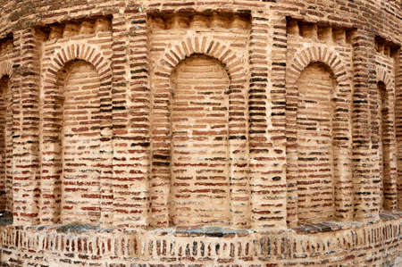 Close up view of Mudejar-romanesque wall in a historic dhuchの写真素材