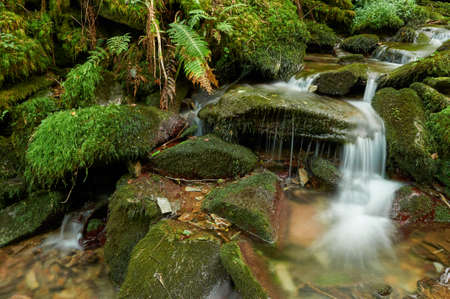 A nice view of  river Salgueira falling between stones in Taramundiの写真素材