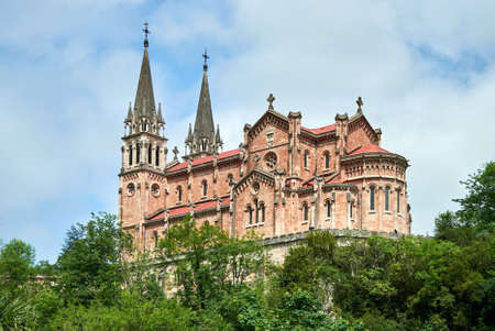 Covadonga catholic Sanctuary, in Asturias, North of Spainの写真素材