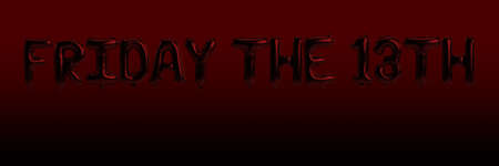 Friday the 13th with 3d illustration balloons on tone red and blackの写真素材