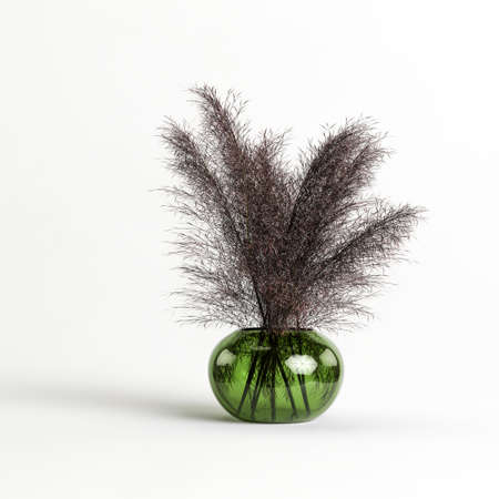 3d illustration of decorative vase inside isolated on white backgroundの写真素材