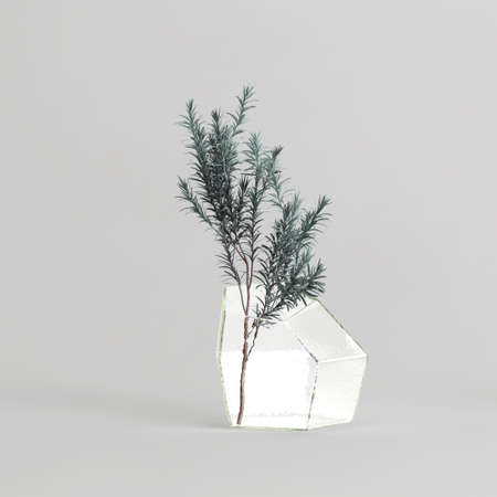 3d illustration of decorative vase inside isolated on white backgroundの写真素材