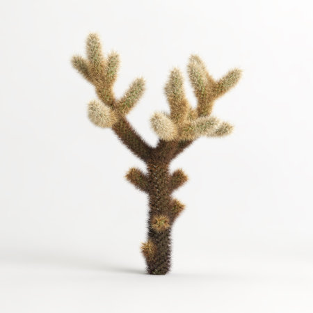 3d illustration of Cylindropuntia bigelovii cactus isolated on white bachgroundの写真素材