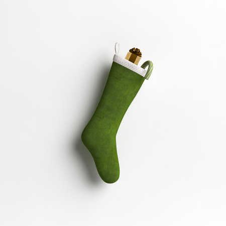 3d illustration of sock in christmas eve isolated on white background