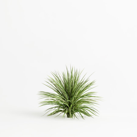 3d illustration of grass bush isolated on white backgroundの写真素材
