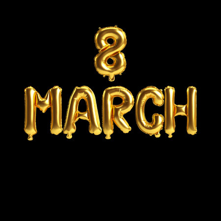 3d illustration of about happy women's day isolated on backgroundの写真素材