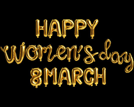 3d illustration of about happy women's day isolated on backgroundの写真素材
