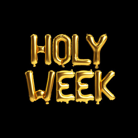 3d illustration of letter balloons about holy week isolated on backgroundの写真素材