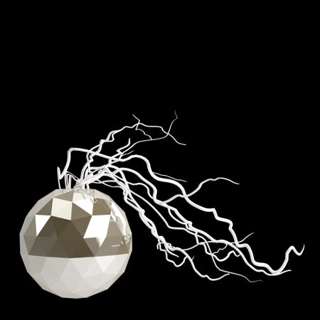 3d illustration of flower vase decor isolated on black backgroundの写真素材
