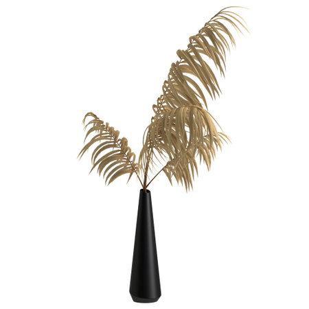 3d illustration of flower vase isolated on white backgroundの写真素材