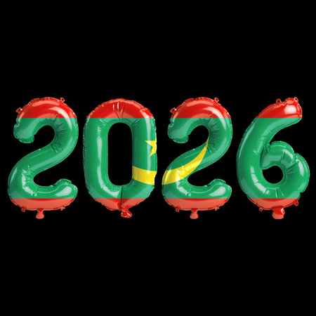 3d illustration, balloon numbers 3d rendering on black background premium