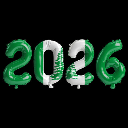 3d illustration, balloon numbers 3d rendering on black background premium
