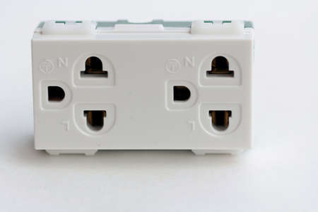Plug power socket Isolated White Background