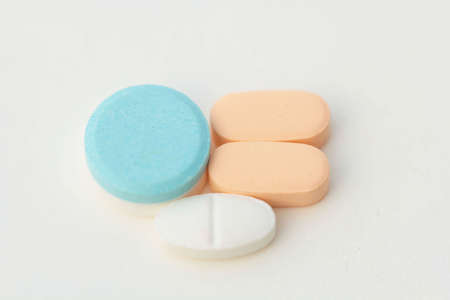 pills and tablets on a white background