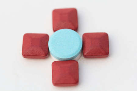 pills and tablets on a white background