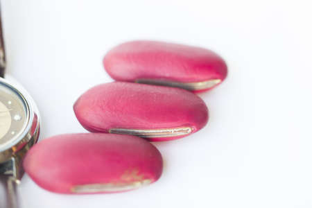 Boiled red bean isolated on the white backgroundの写真素材