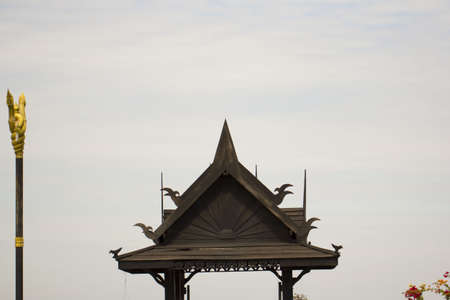 Gabled wood pavilion of Thailandの写真素材