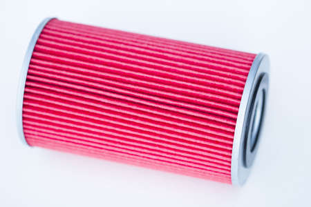 oil filter on white backgroundの写真素材