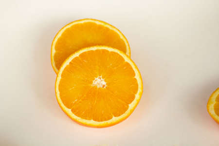 Orange slice isolated on white background (fruit)の写真素材